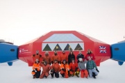 Photo in front of A module British Antarctic Survey ShAFF